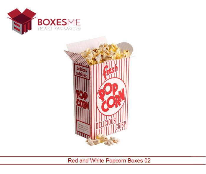 Red and White Popcorn Boxes Custom Popcorn Boxes BoxesMe